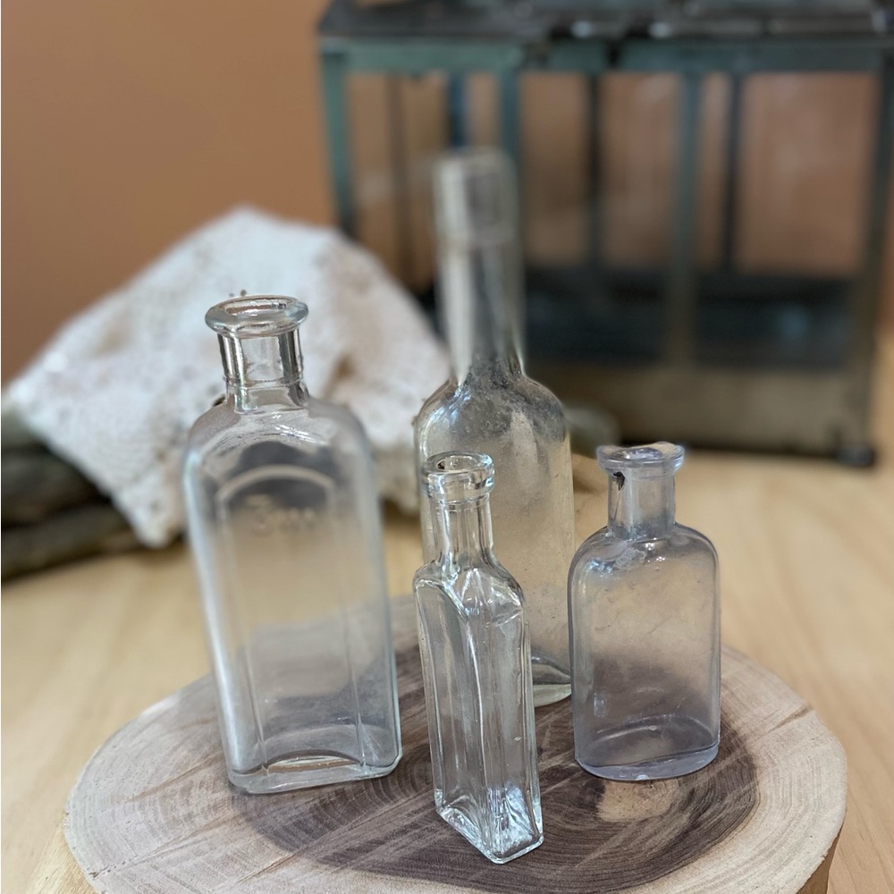 Set of Vintage Glass Bottles
